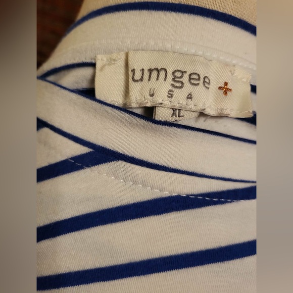 Umgee Navy and White Striped Blouse - Picture 2 of 5